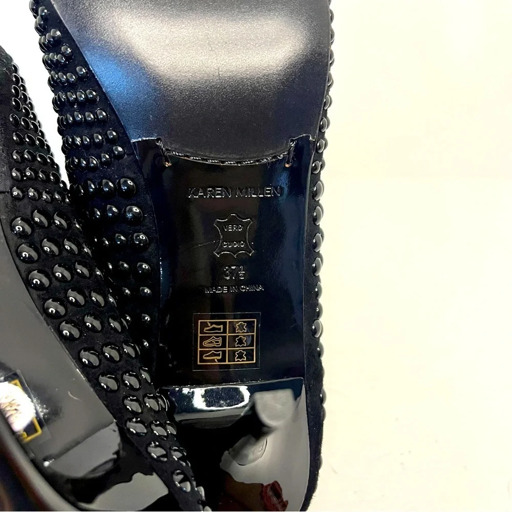 Karen Millen Black Studded Heels Size 7.5